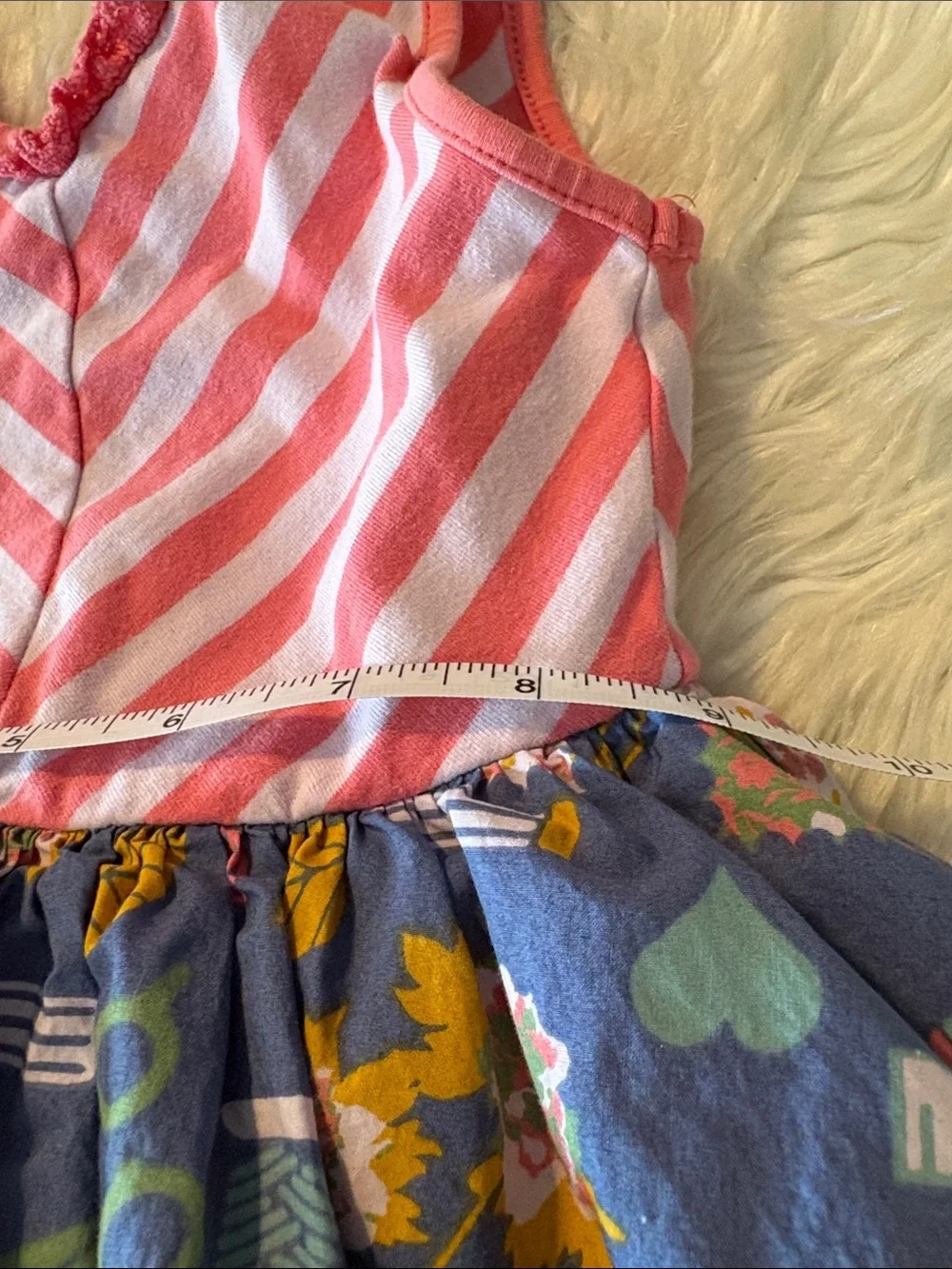 Matilda Jane Coral Pink & Navy Multi Sewing Print Dress